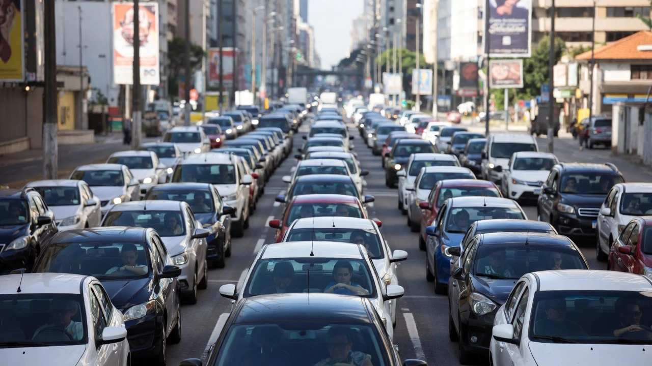 Engarrafamento na hora do rush